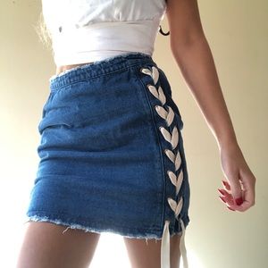 MISSGUIDED denim mini skirt